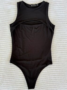 PRETTYLITTLETHING Black Girls' Cutout One-Piece bodysuit